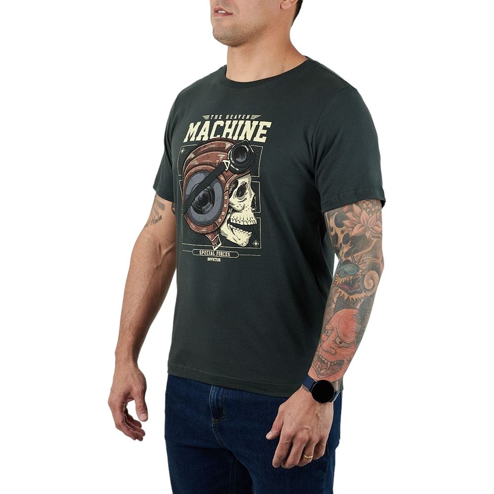 Camiseta Invictus Concept Skull Machine - Verde - Tam EG