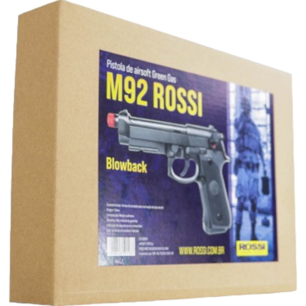 Pistola Airsoft Rossi M92 GBB Blowback Full Metal - CB415