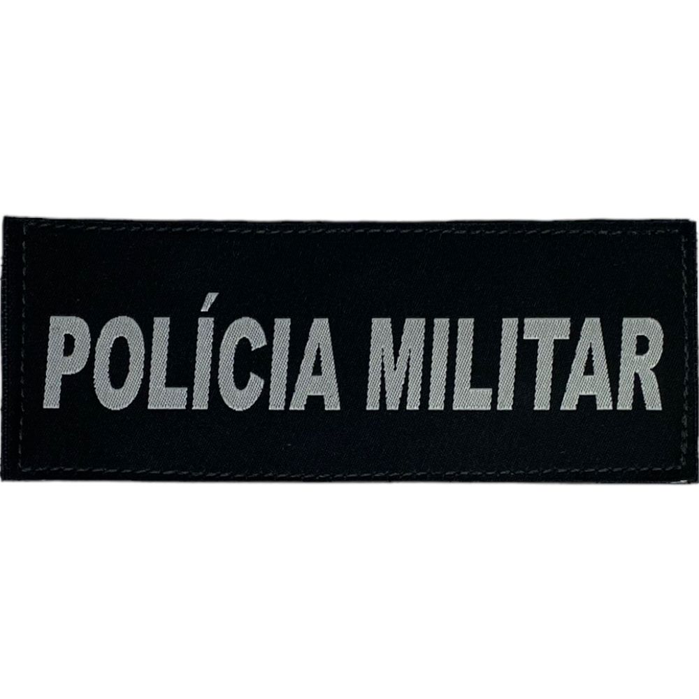 Identificação Peito POLICIA MILITAR 12,8cm X 4,8cm - Preto