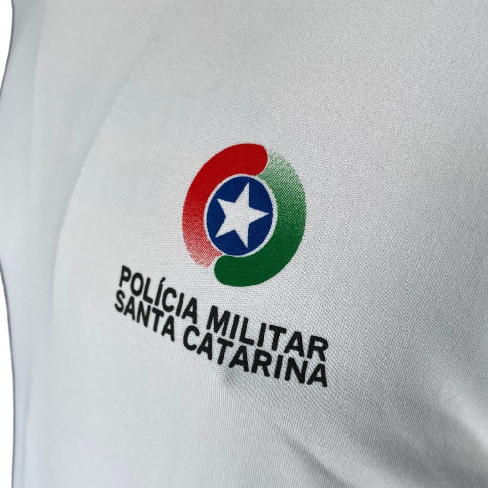 Camiseta PMSC com Brasão Poliamida - Branca - Tam. G
